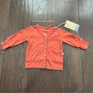 Kyte Baby Bamboo Jersey Cardigan Rust Orange Red 0-3m